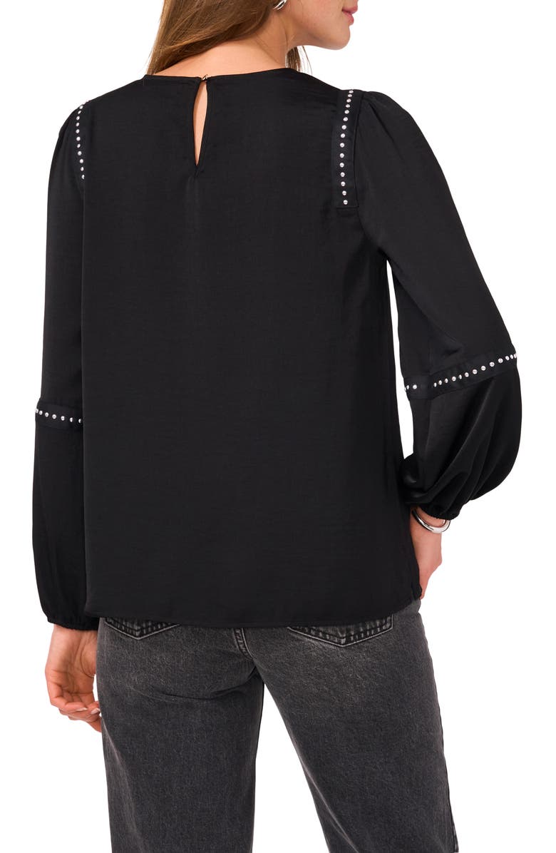 Vince Camuto Stud Detail Rumple Satin Top, Alternate, color,