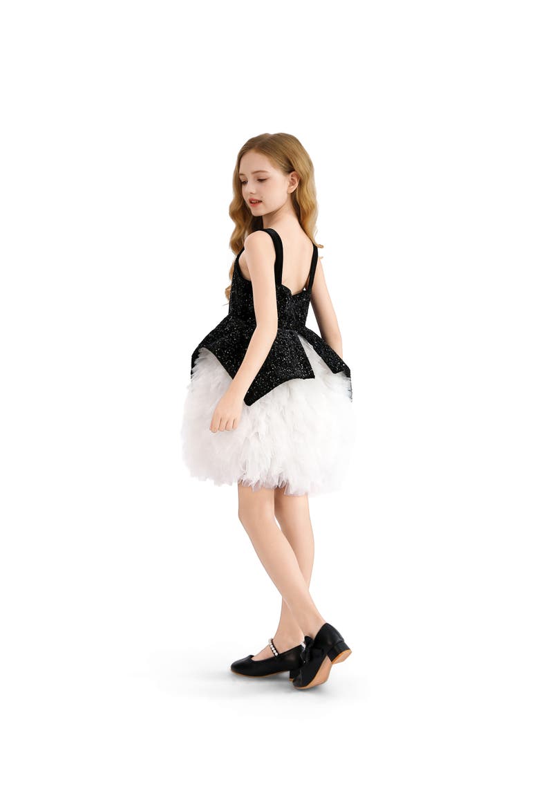 Sequin Floral Bodice Dress, Alternate, color, Black