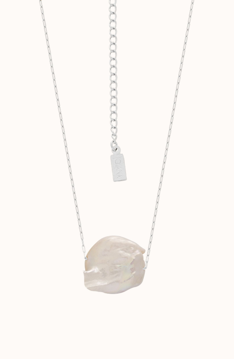 Joiana Jewelry Coin Pendant Necklace, Main, color, White Silver