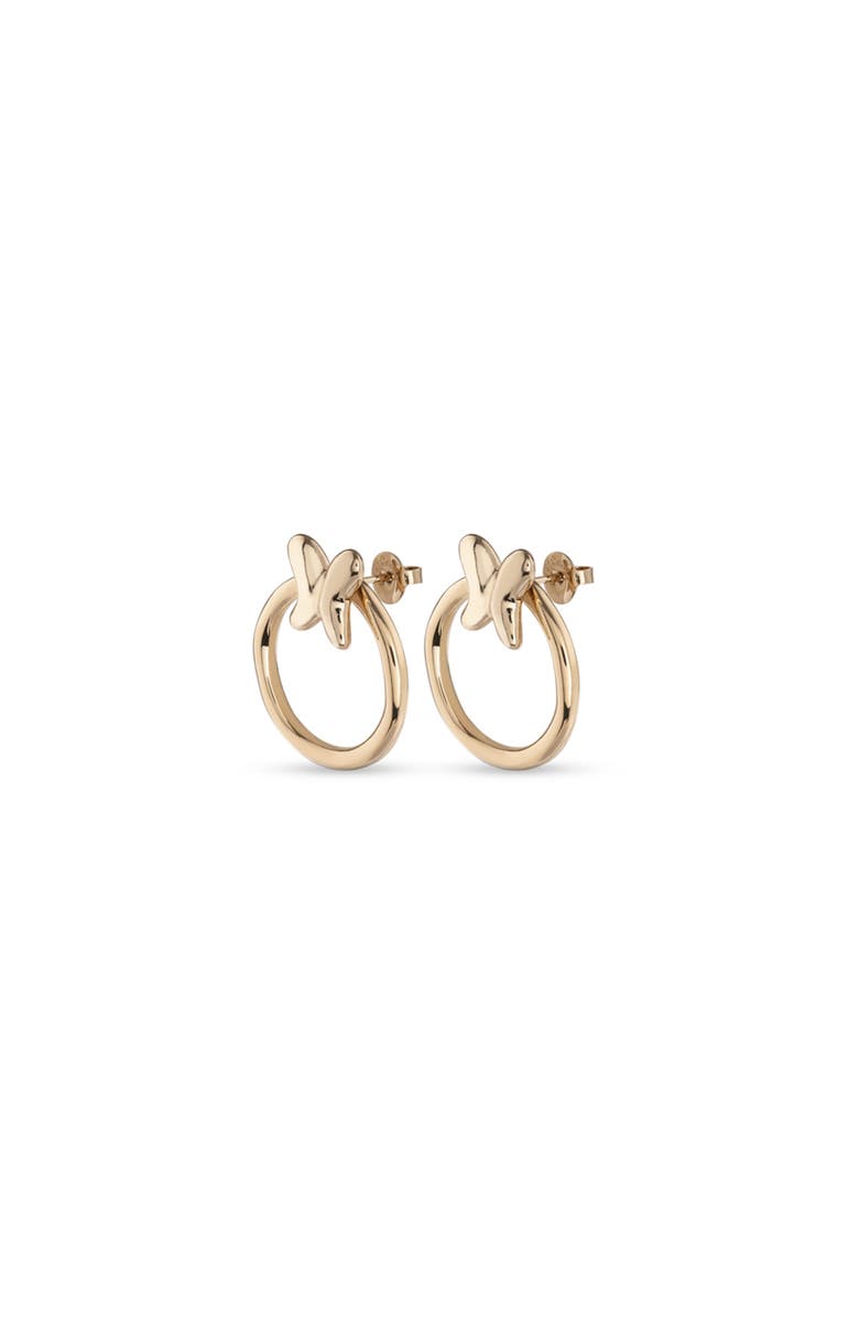 UNODE50 Butterfly Swing Hoops, Alternate, color, Gold