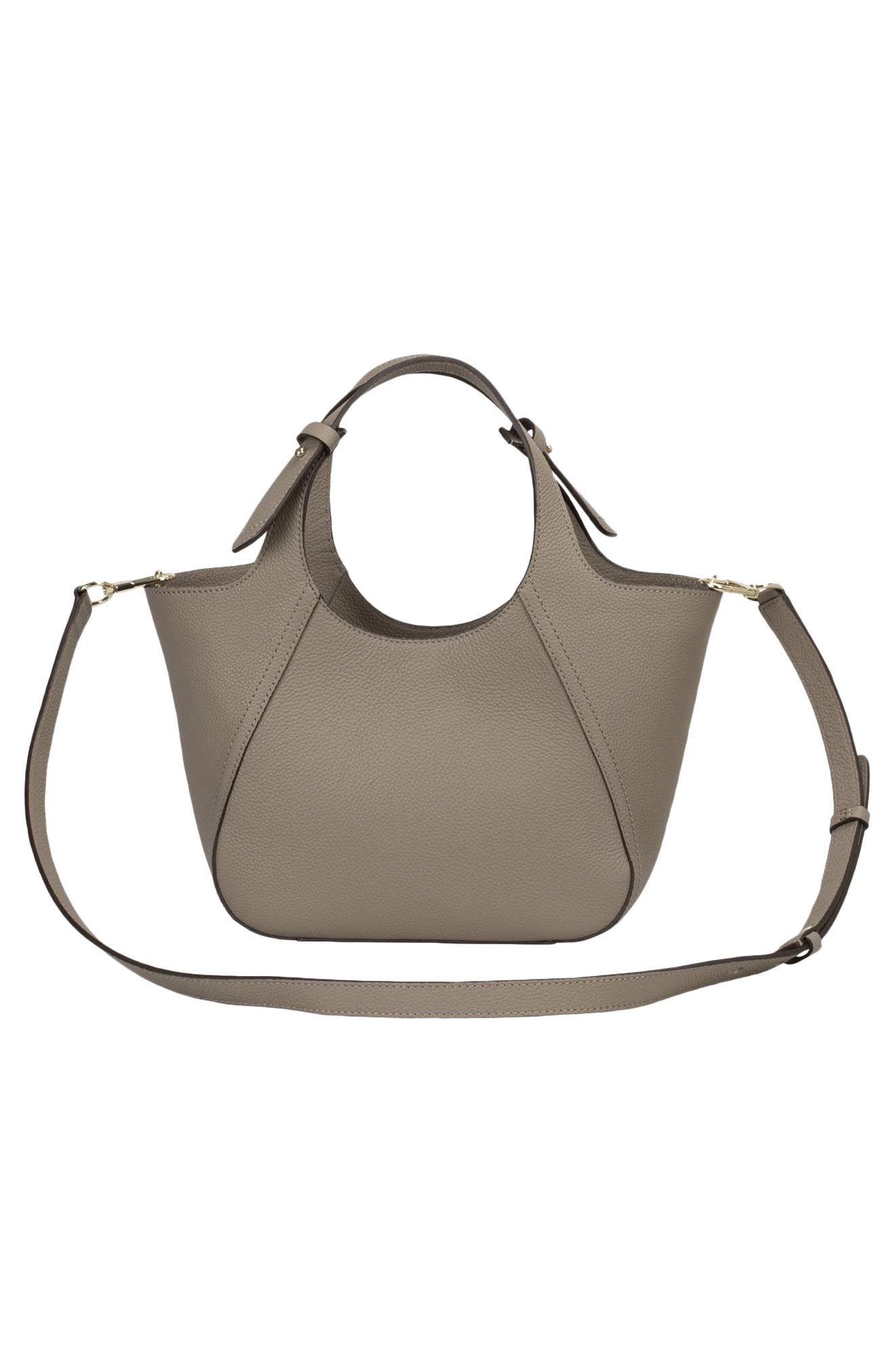 Small Lenah Leather Tote, Alternate, color, OPEN BROWN