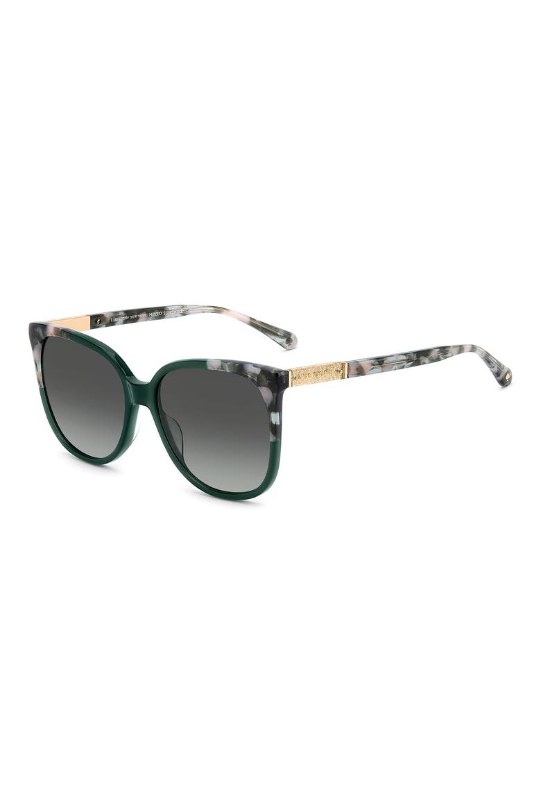 Kaysie 58mm Gradient Square Sunglasses, Alternate, color, GREEN/ DARK GREY SF