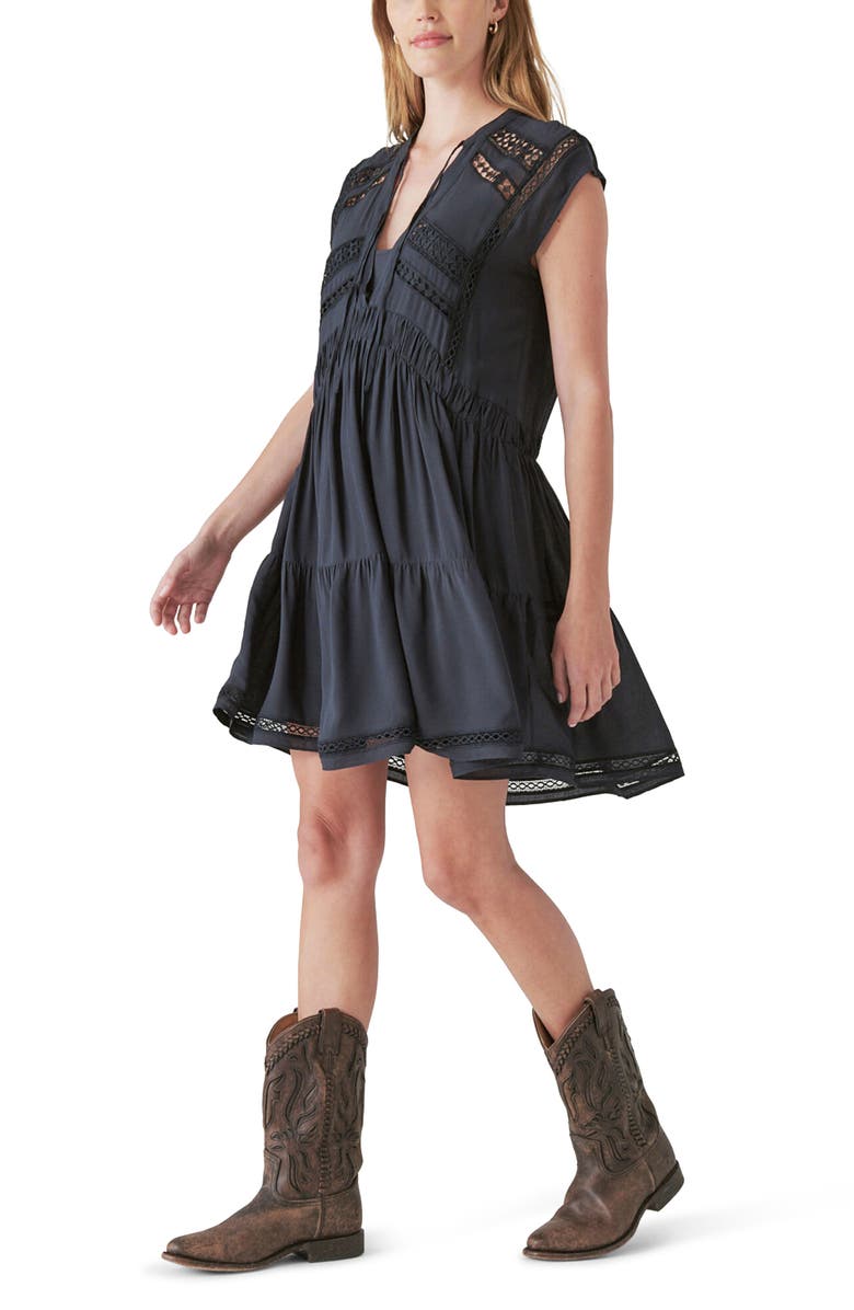 Lucky Brand Lace Inset Dress, Alternate, color, 