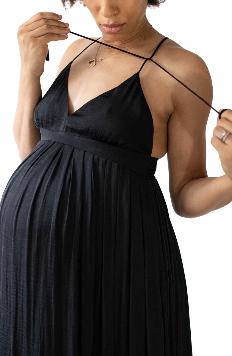 Emilia George Oxord Maternity/Nursing Sundress, Alternate, color, Oxford Black