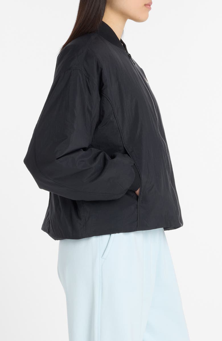 New Balance Reimagined Woven Bomber Jacket, Alternate, color, Black