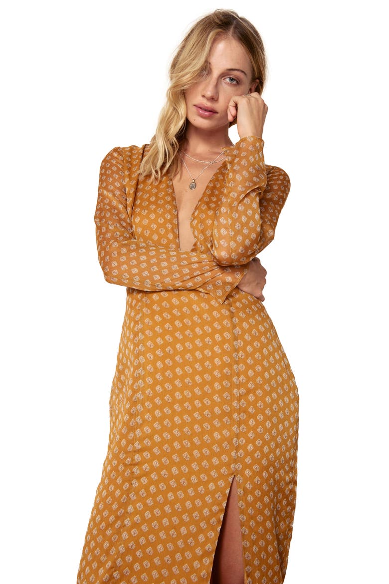 Blaire Midi Dress, Alternate, color, SPICE DIAMOND