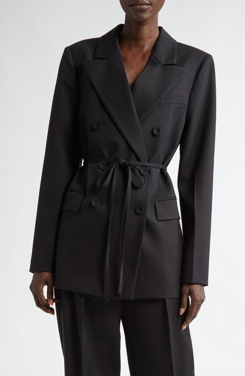 Altuzarra Hattson Tie Waist Stretch Wool Blazer, Main, color, 