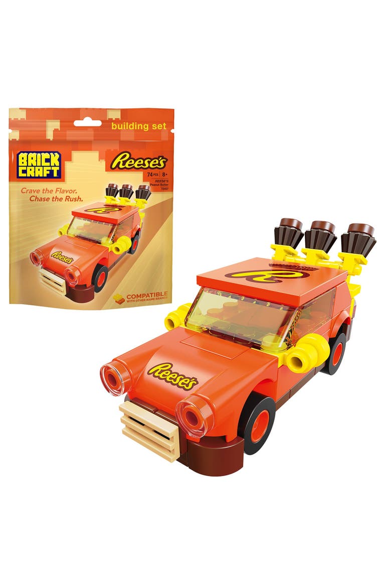 Hershey's REESE'S Peanut Butter Racer Building Set, Main, color, Yellow