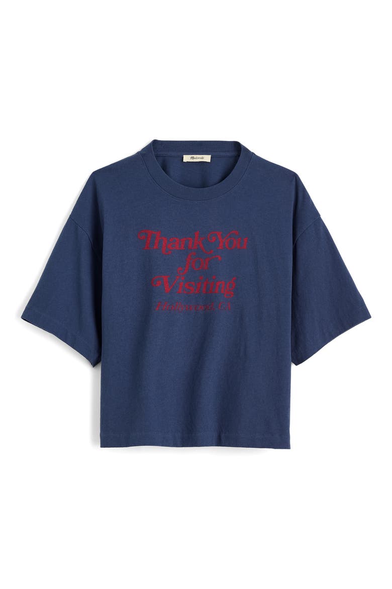 The Boxy Jersey Crop T-Shirt, Alternate, color, PETROL NAVY