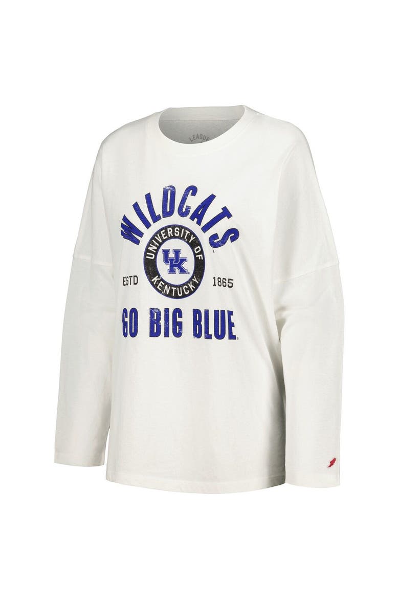 Women's League Collegiate Wear White Kentucky Wildcats Clothesline Oversized Long Sleeve T-Shirt, Alternate, color, White