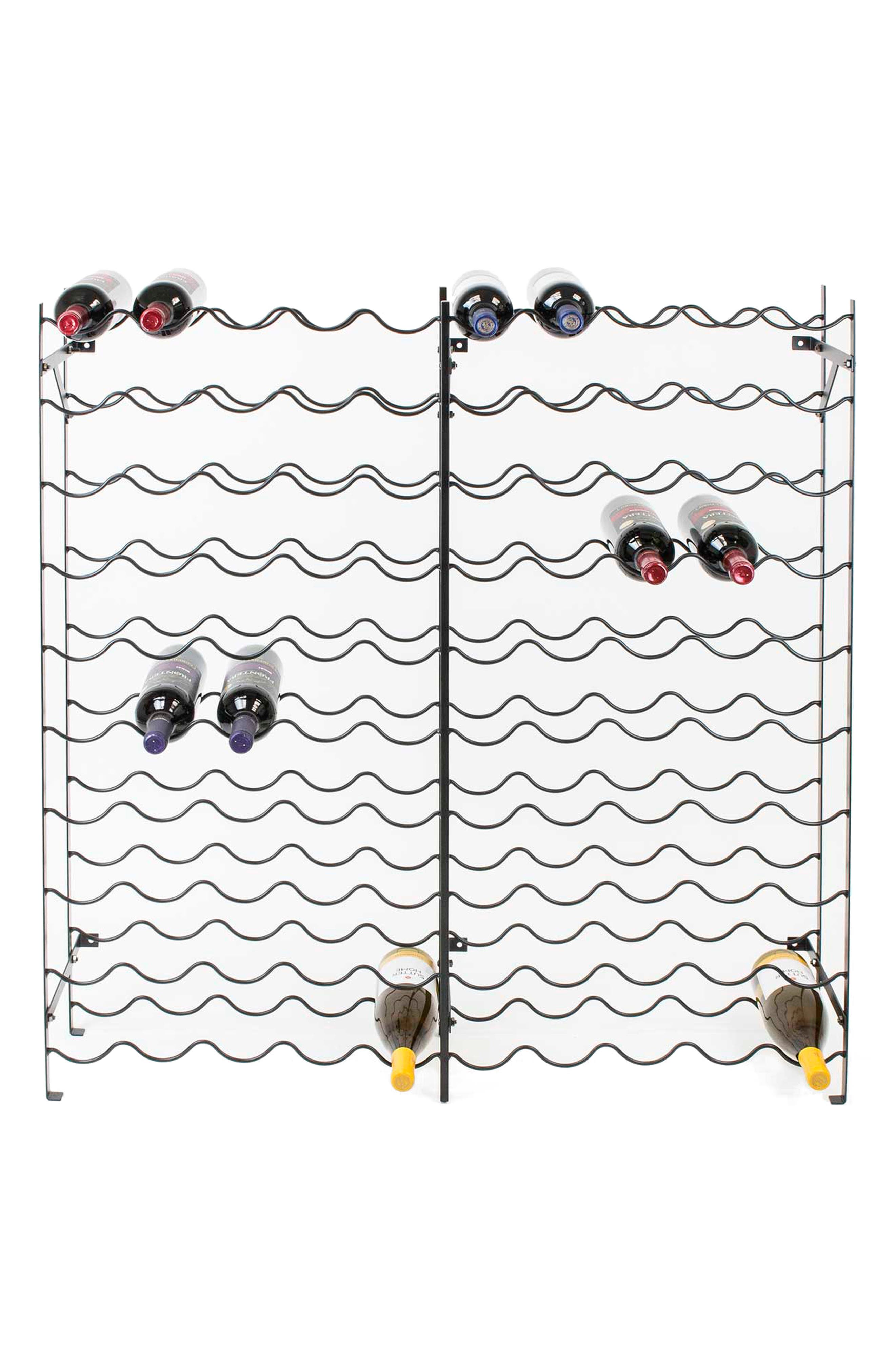 SORBUS Black 100 Bottle Freestanding Wine Rack