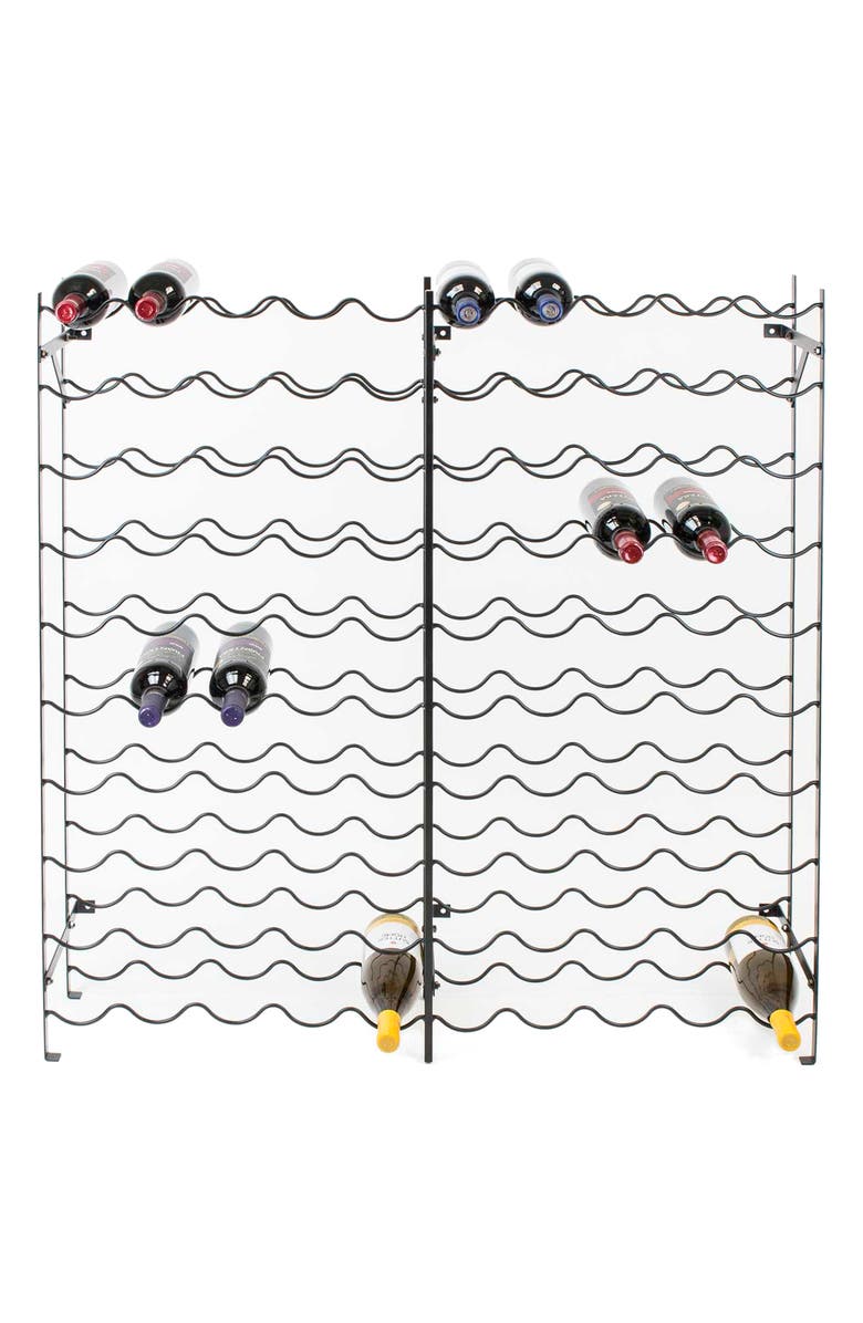 SORBUS Black 100 Bottle Freestanding Wine Rack, Main, color,