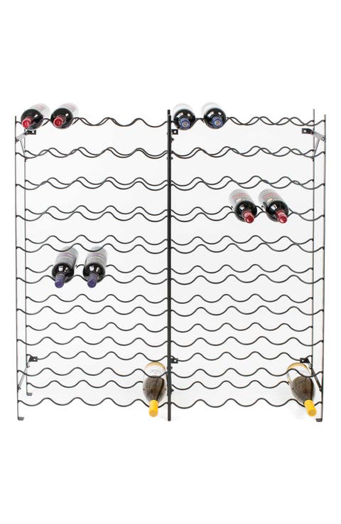 Black 100 Bottle Freestanding Wine Rack