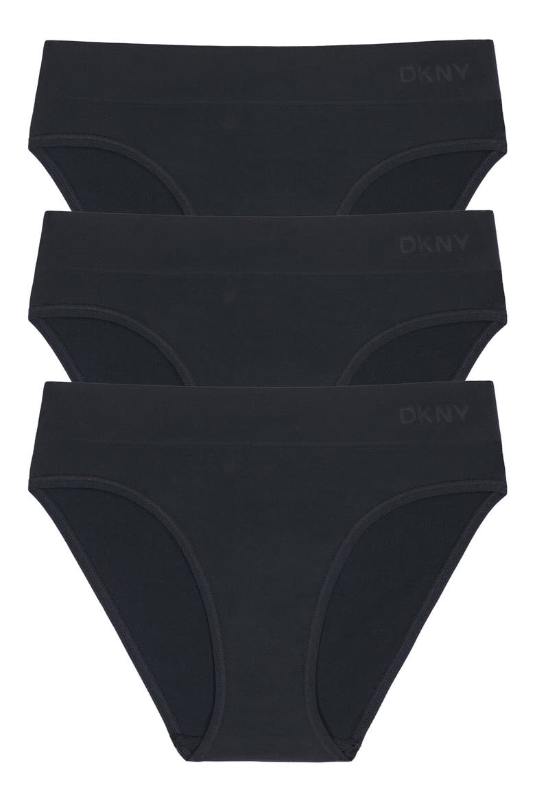 Litewear 3-Pack High Leg Seamless Briefs, Main, color, BLACK