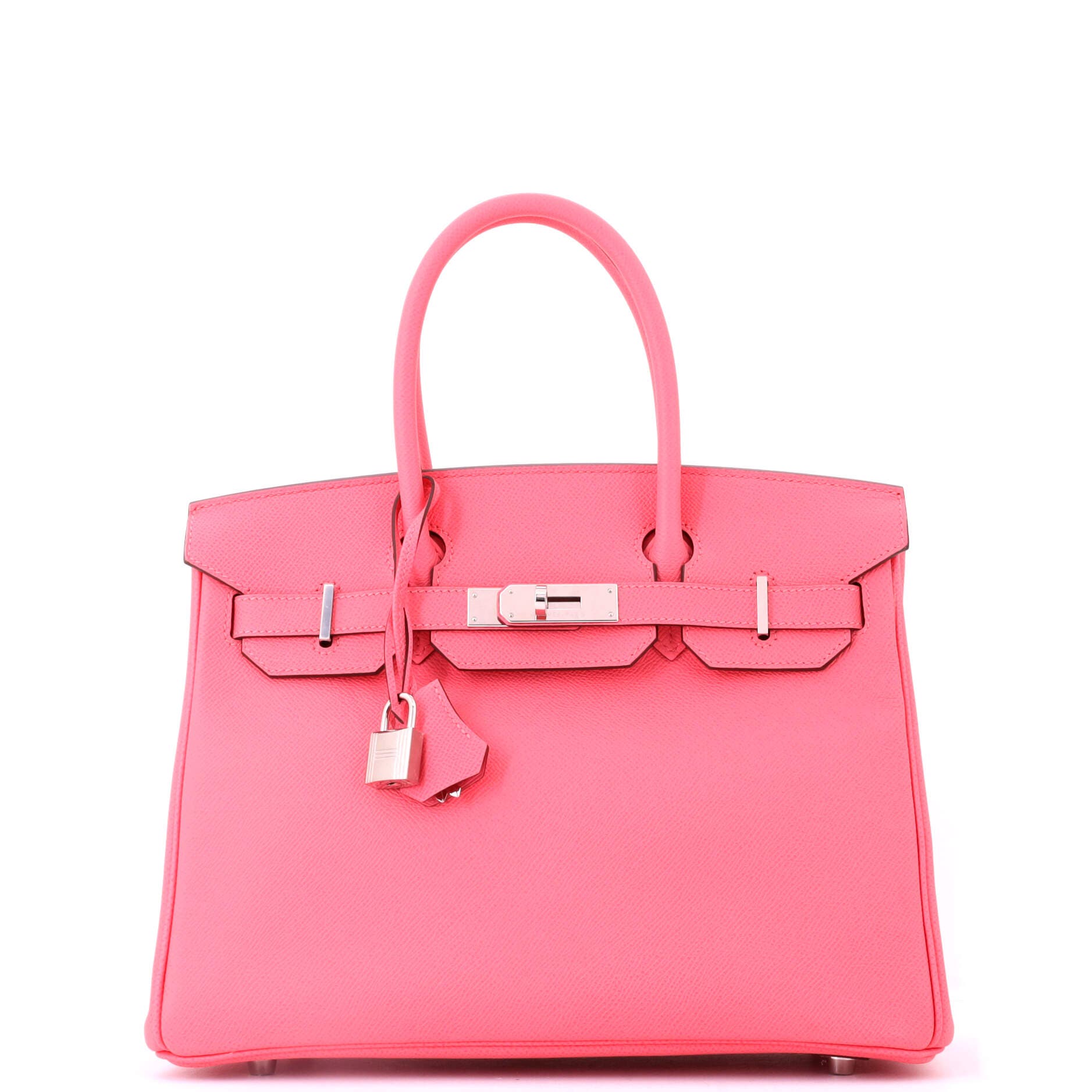 Pre-Owned Hermes Birkin Handbag Pink Epsom with Palladium Hardware 30, Main, color, Rose Azalee