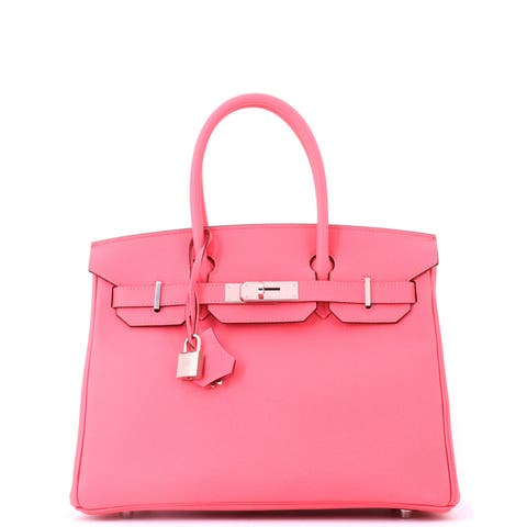 Birkin Handbag Pink Epsom with Palladium Hardware 30
