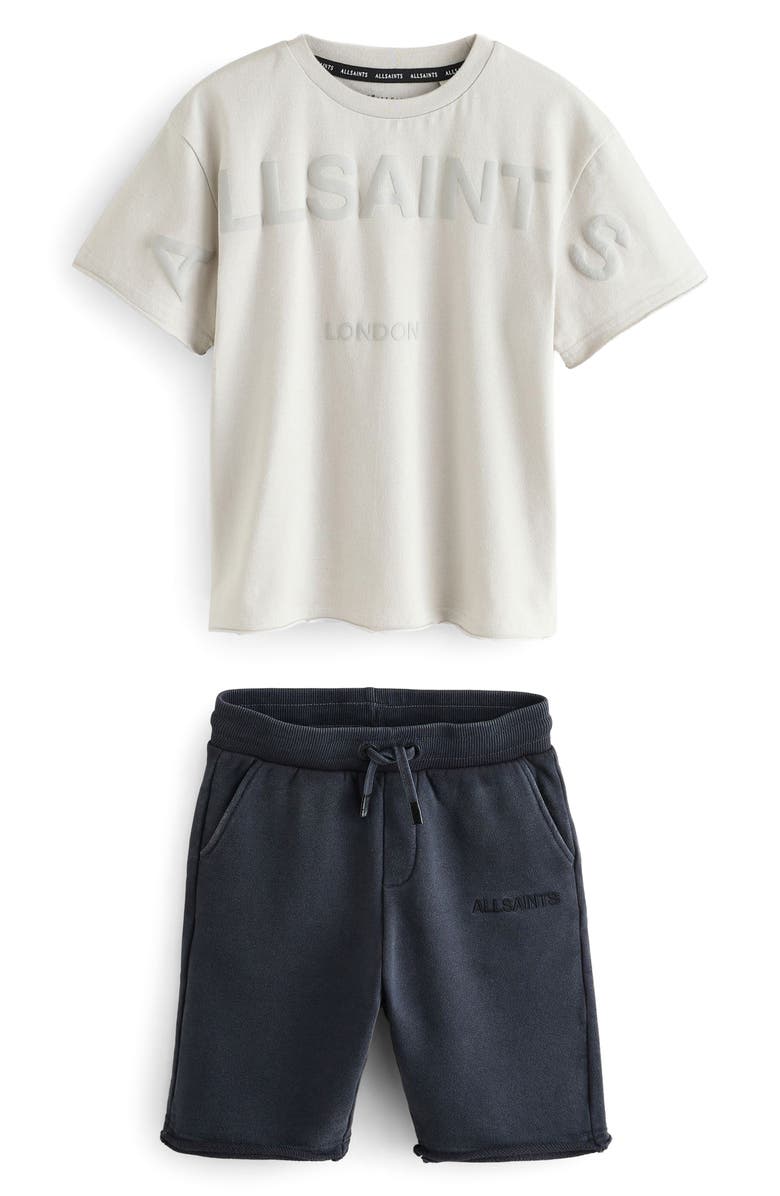 smALLSAINTS by ALLSAINTS Kids' Biggie Logo Graphic T-Shirt & Drawstring Shorts Set, Main, color,