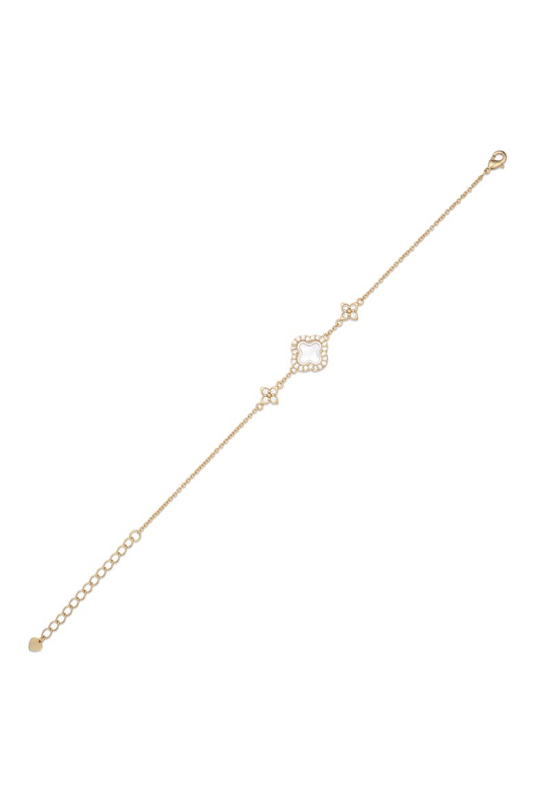 Deborah 14k Gold Plated Clover Bracelet, Alternate, color, GOLD