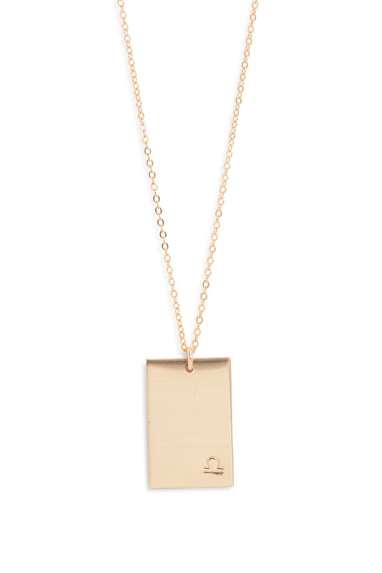 Goldie Zodiac Pendant Necklace, Main, color, GOLD / LIBRA