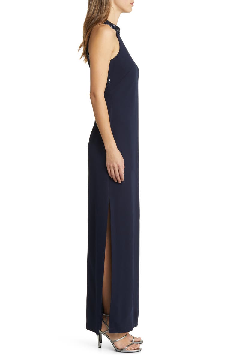 Vince Camuto Sequin Neck Column Gown, Alternate, color, 