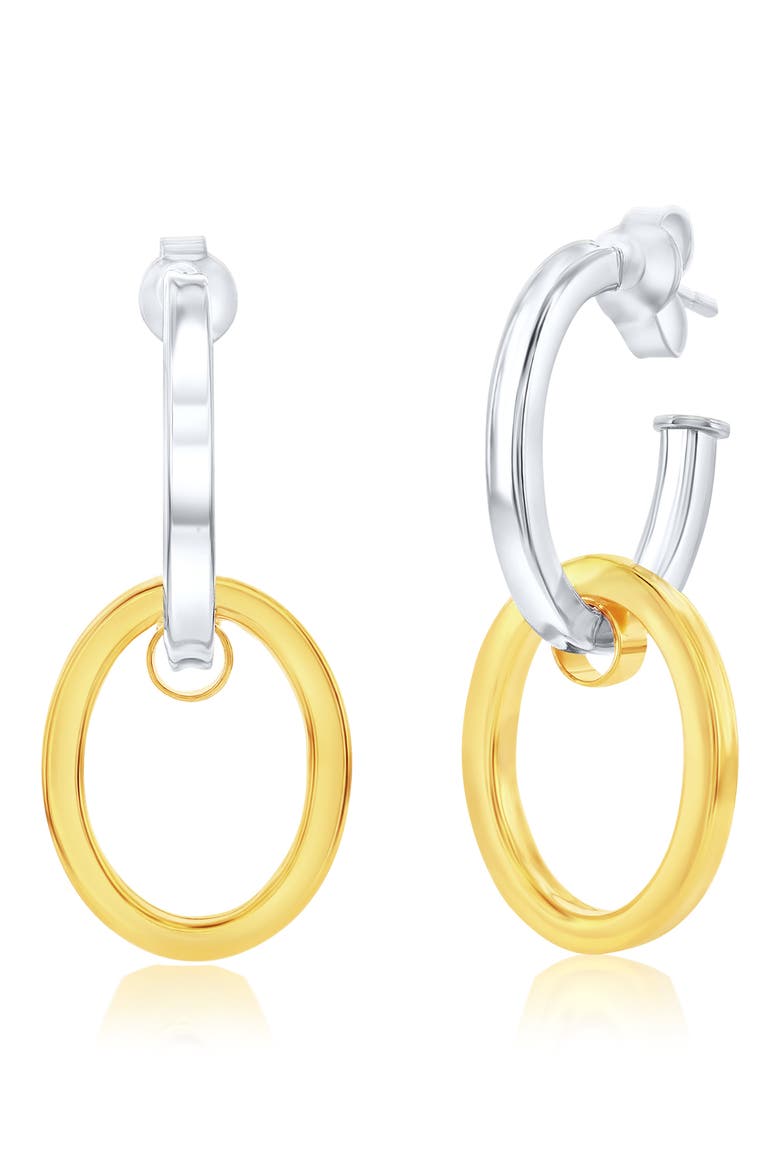 Two-Tone Double Oval Hoop Earrings, Main, color, TWO-TONE
