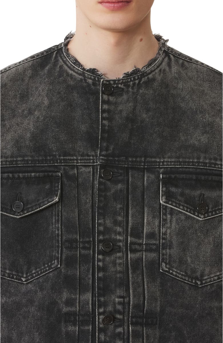 Lanvin Loose Fit Washed Denim Jacket, Alternate, color, Noir