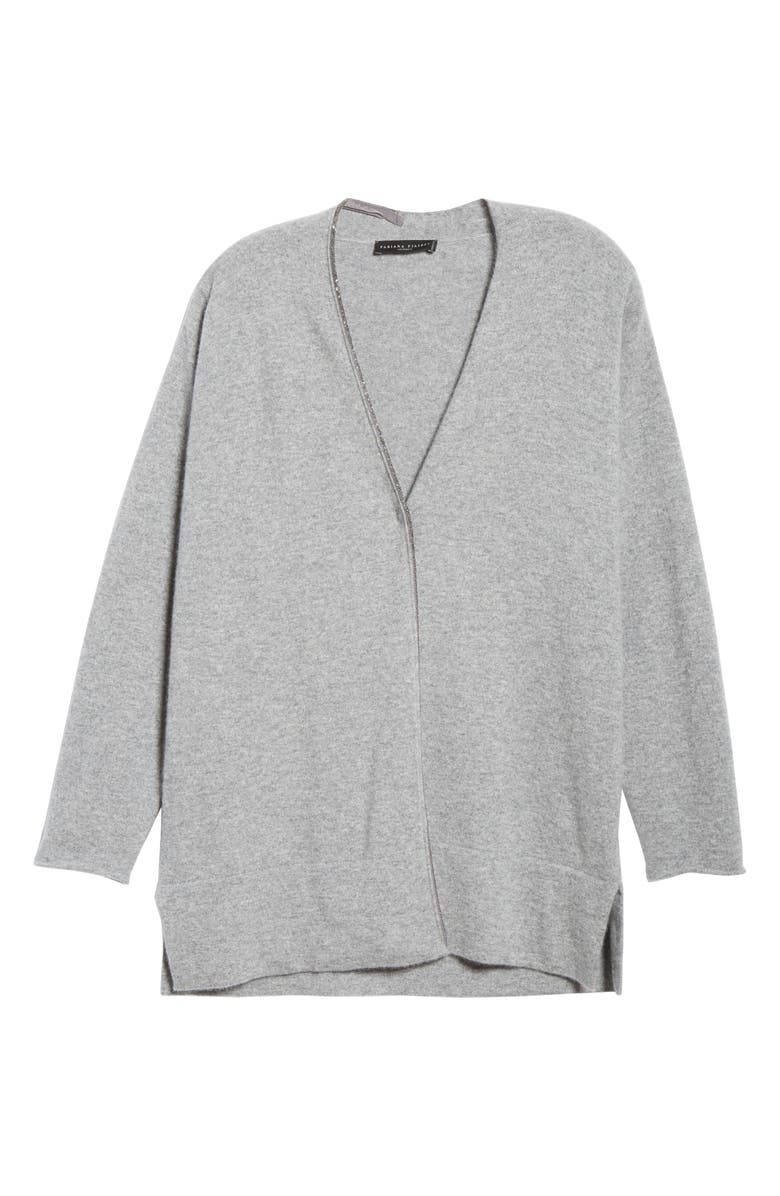 Fabiana Filippi Bead Trim Cashmere Cardigan, Alternate, color,