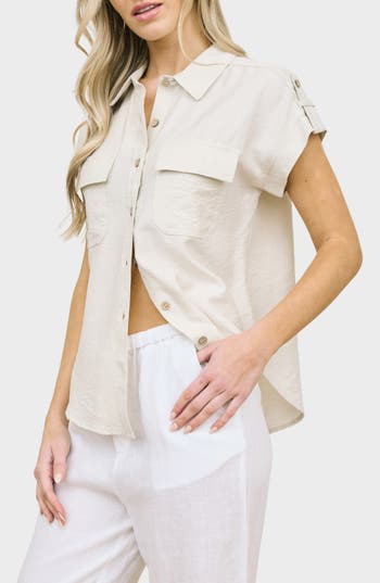 BLU PEPPER BLU PEPPER SHORT SLEEVE BUTTON-UP SHIRT 