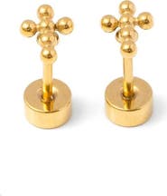 Pip Pop Beaded Cross Earrings