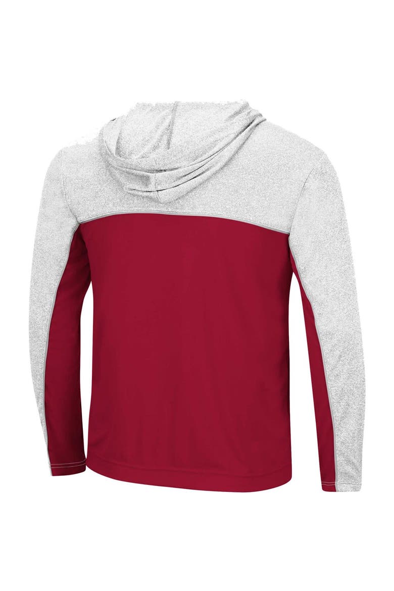Men's Colosseum Crimson Alabama Crimson Tide Flick Quarter-Zip Hoodie Windshirt, Alternate, color, Crimson