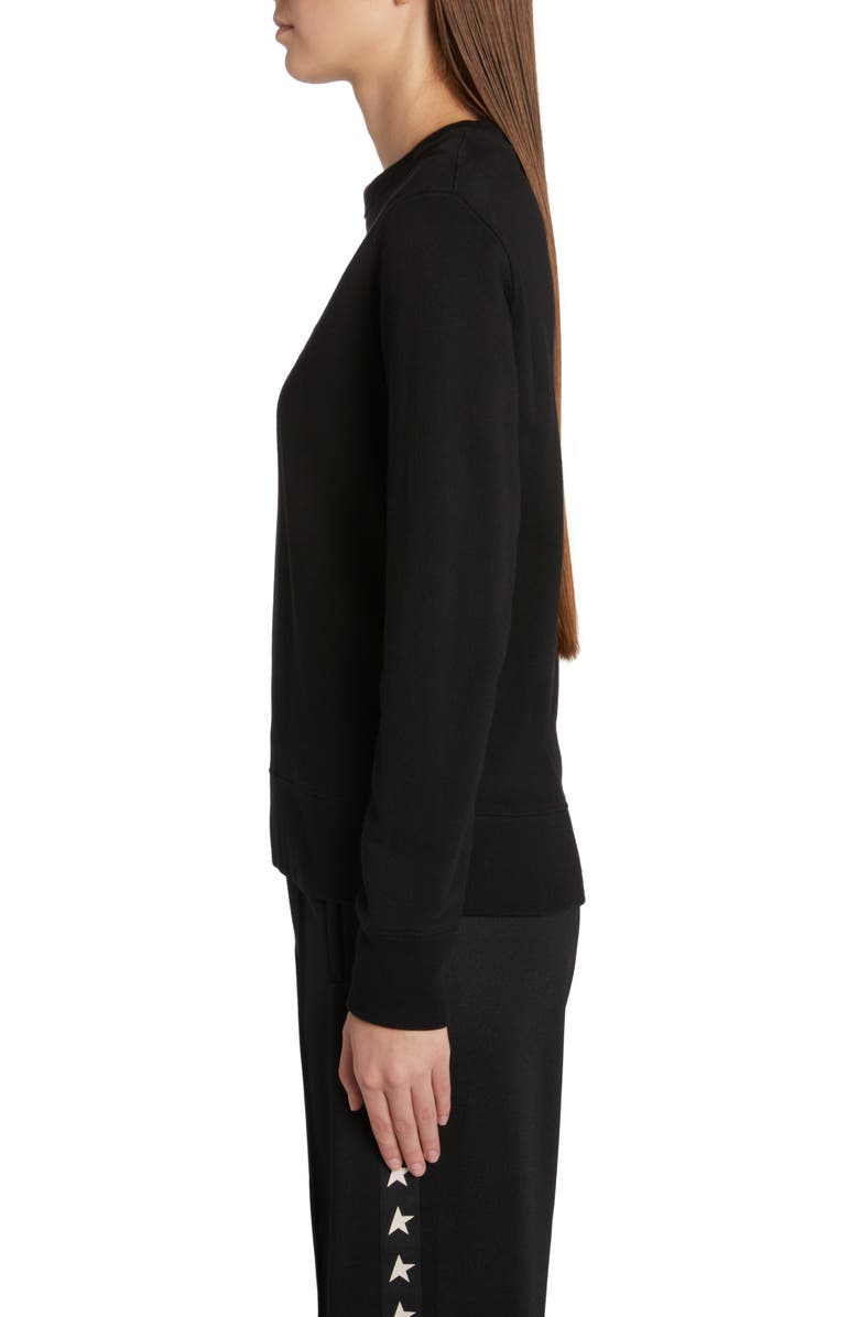 Golden Goose Women's Star Collection Athena Logo Cotton Sweatshirt, Alternate, color, Black