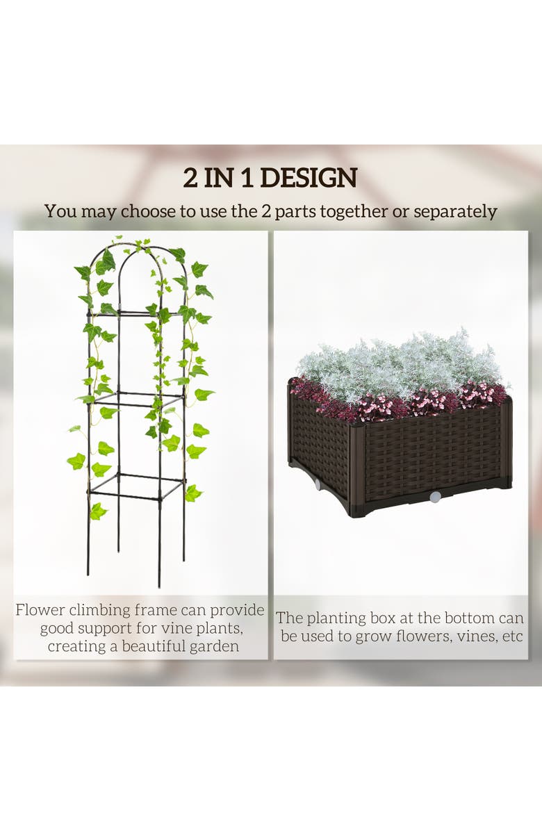 Outsunny Raised Garden Bed, Alternate, color, Brown