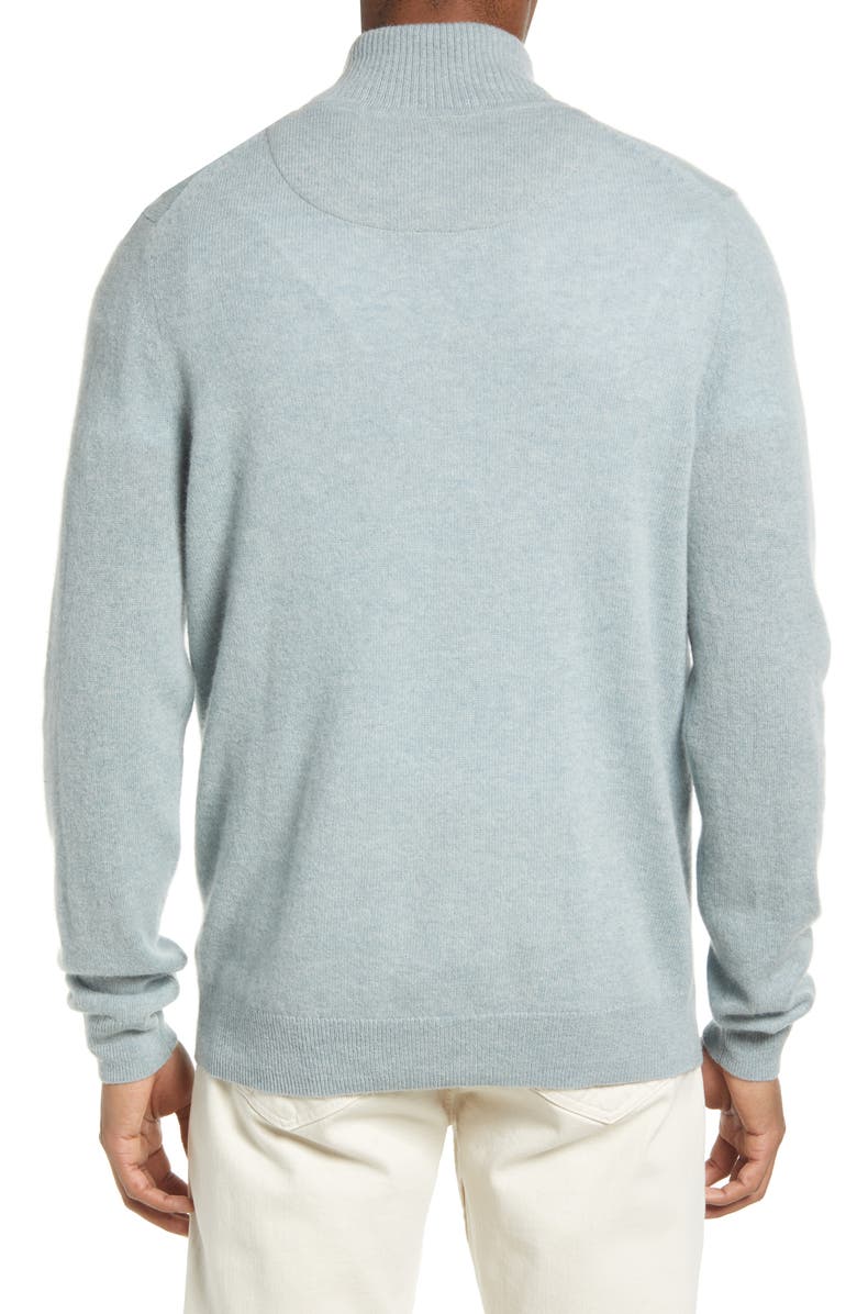 Nordstrom Cashmere Quarter Zip Pullover Sweater, Alternate, color, Blue Haze