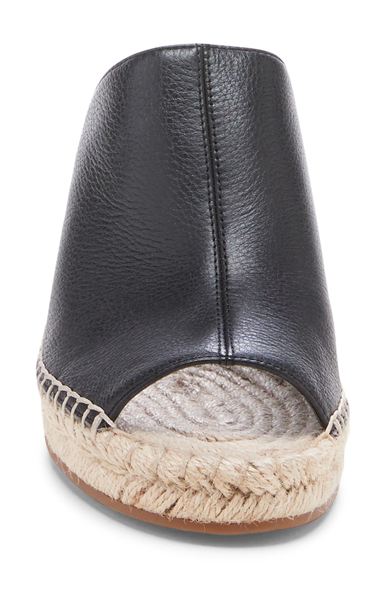 Caleena Wedge Slide Sandal, Alternate, color, BLACK/ BLACK LEATHER