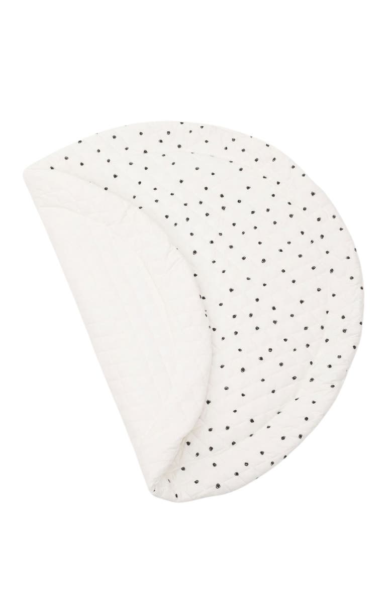 Poppyseed Play Extra Padded Round Play Mat, Alternate, color, Black Squiggle Dot