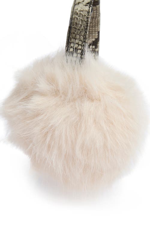 Steve Madden Faux Leather & Faux Fur Earmuffs In White