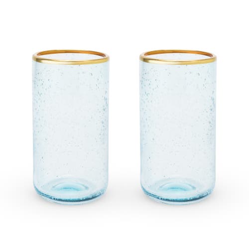 Twine Aqua Bubble Glass Tumblers Set Of 2 In Blue
