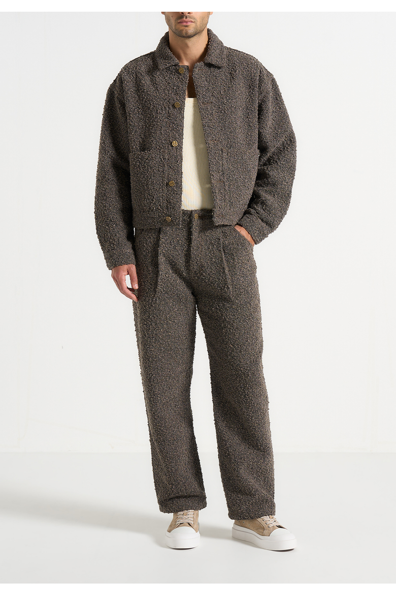 Damien Textured Boucle Jacket With Back Detail, Main, color, Brown