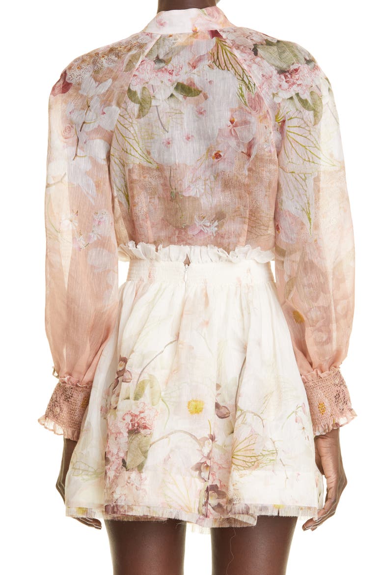 Dancer Floral Print Balloon Sleeve Blouse, Alternate, color, BLUSH GARDEN FLORAL