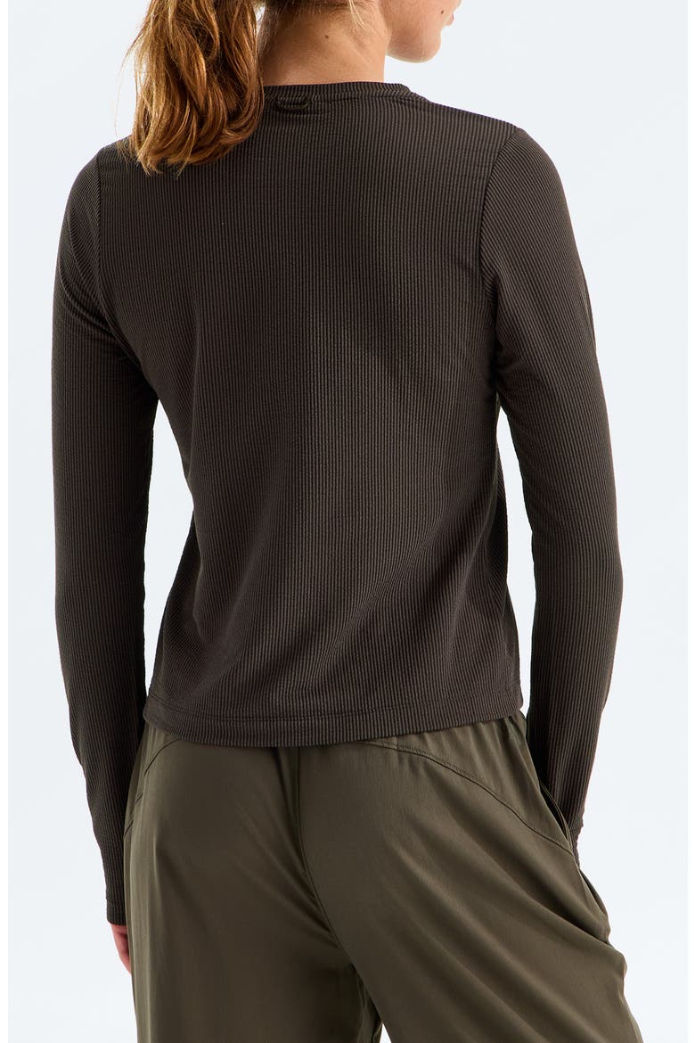 Golden Ridge LightRange Ribbed Performance Long Sleeve Tee, Alternate, color, DARK CHESTNUT