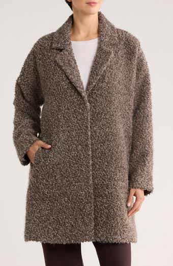Eileen Fisher Alpaca & Wool Blend Faux Shearling Coat