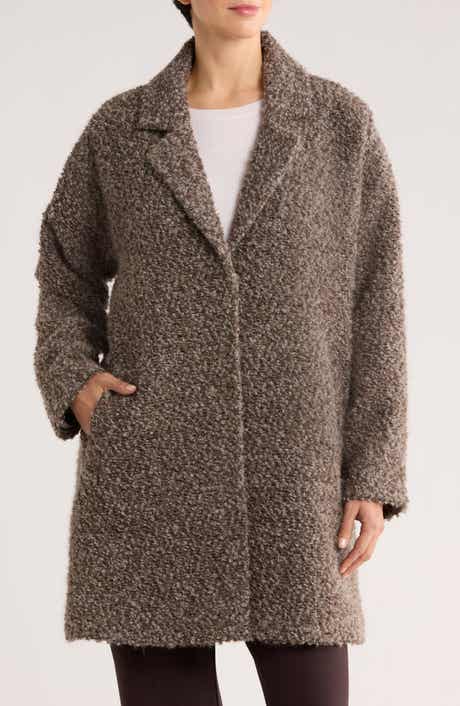 Eileen Fisher Alpaca & Wool Blend Faux Shearling Coat