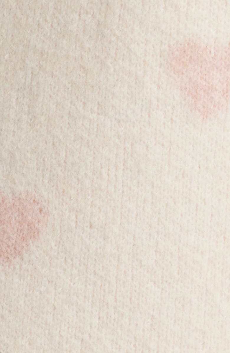 Bobeau Hearts Jacquard Sweater, Alternate, color, Ivory/ Pink