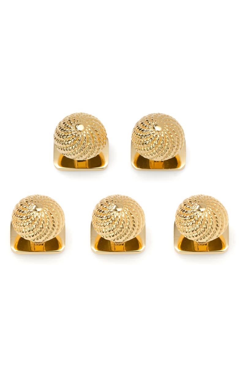 Cufflinks, Inc. Vincent De Paul Colony Studs Set, Main, color, Gold