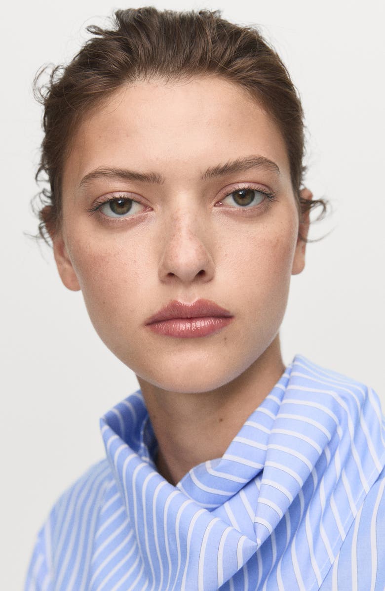 MANGO Handkerchief Stripe Shirt, Alternate, color, Sky Blue