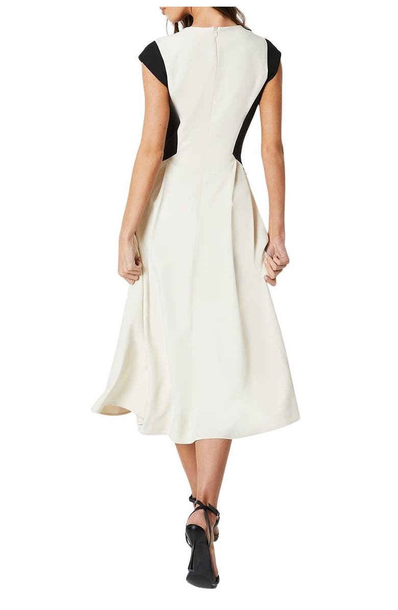 Coast Crepe Color Block Midi Dress, Alternate, color, Mono