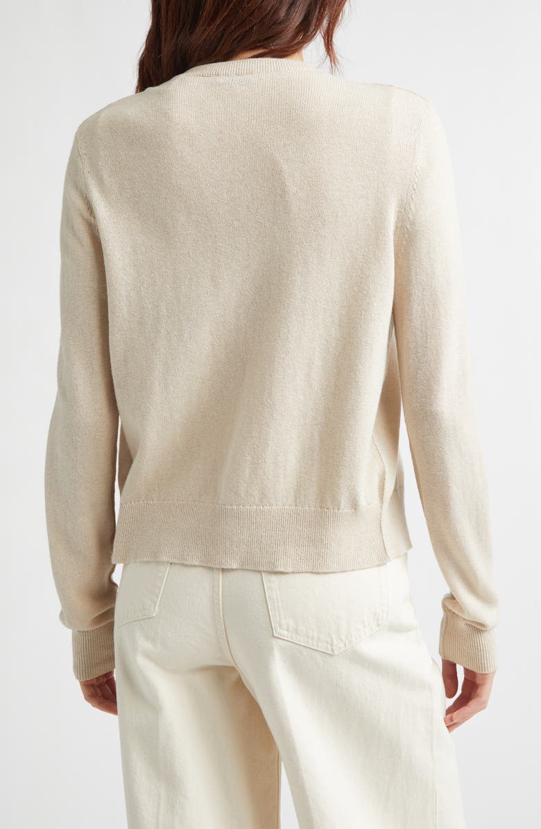 Burberry Ravella EKD Wool & Cotton Blend Cardigan, Alternate, color, Easel Beige