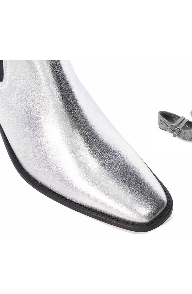 Dune London Pexas Chelsea Boot, Alternate, color, Silver-Leather