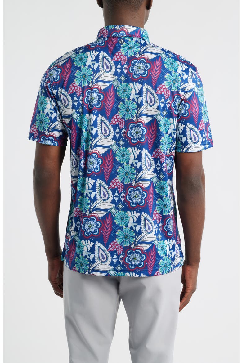 Festival Floral Performance Golf Polo, Alternate, color, TWILIGHT