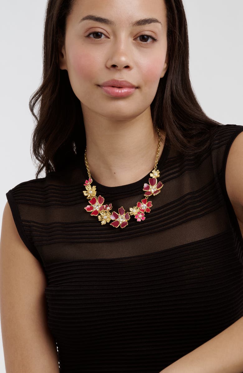 Ted Baker Petitta Flower Statement Necklace, Alternate, color, Gold Tone
